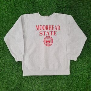 Vintage 90s Moorhead State Sweatshirt Large 23x25 Baggy Gray
